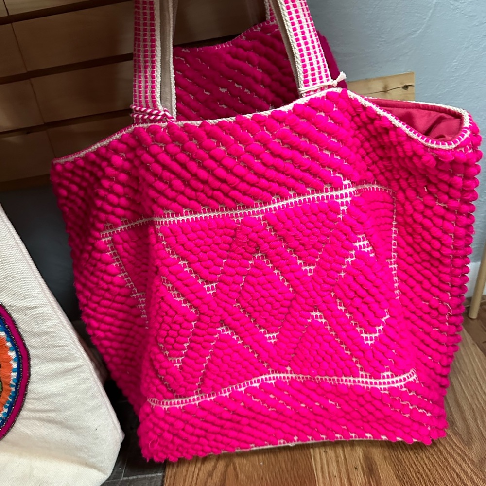 Hot pink beach tote